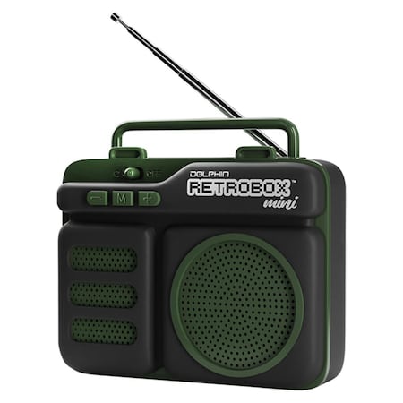 Dynamicfunction Retrobox Mini 10W Bluetooth Rechargeable Speaker with WaveSync, Green DY3683769